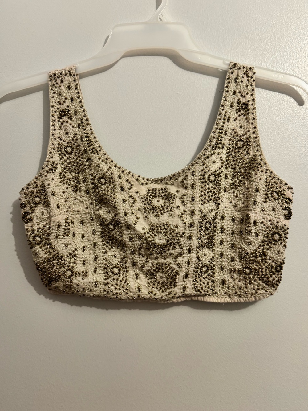 Beaded Ivory Crop Top